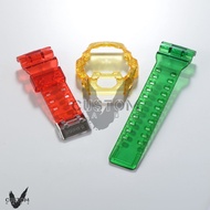 (Vcustom) G8900 JELLY " RASTA " BAND AND BEZEL WATCH STRAPS