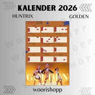 2026 GOLDEN HUNTRIX CALENDAR LAMINATED 2 SIDES KPOP UNOFFICIAL MIRA RUMI ZOEY