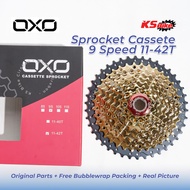 OXO GOLD 9 Speed 11-36T 11-42T Rear Gear MTB Sprocket Compatible with Shimano SRAM - For MTB, Road, 