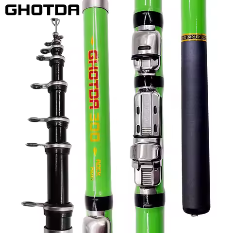 GHOTDA Ultra Light Spinning Fishing Rod 1.5M-3.0M Boat Lure Casting Carbon Fiber Rock Travel Pole