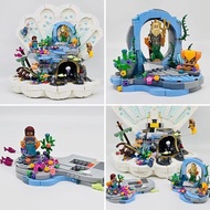 Compatible with Lego Disney Mermaid Shell Wonderland Castle Building Blocks Educational Assembly Model Toys Birthday Gifts Children's Building Blocks Small Block Assembly Toys