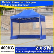 Tenda Lipat 3x3 Tenda Bazar 1300D Outdoor Tenda Gazebo Tenda Jualan Pameran Dagang Biru dan Merah 2x