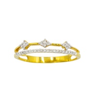 Happy Jewelry 3 Cut Rice Rings Row Pair Real Diamond Gold Ring 37.5% (9K) ME989