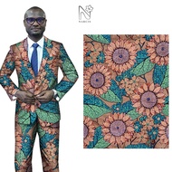 NARCIS 1 Yard Wax Print Fabric, Ankara Gold Foil Shimmer African Fabric, Craft Cotton Geometric Prin