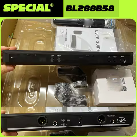 2 Channel Dual Vocal Wireless System Two 58 MIC Dynamic Handheld Microphones for Live Performances