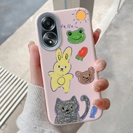 Casing hp for OPPO A58 4G A78 4G A58 5G A78 5G A58X 5G Case Cute Graffiti Animal Pattern Casing HP C