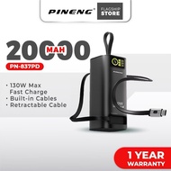 Pineng PN-837PD 20000mAh 130W Fast Charge Build-In 70cm Retractable Cable Pineng Powerbank PN837