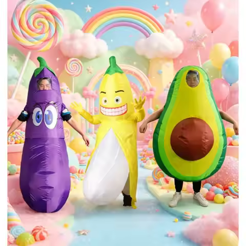 Banana Avocado eggplant inflatable costume Halloween funny fruit and vegetable inflatable costume pa