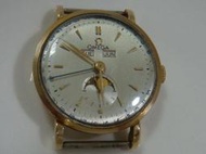 蒙城W121 OMEGA 14k 17J 月份 星期 日期 月相10934758 c.1946 34x41x10mm