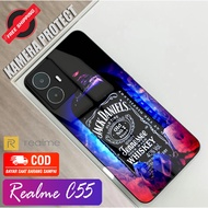 HP [GC12] softcase glass For the Latest Realme c55 Cute Trendy Shiny character [Camera Protect] - Re