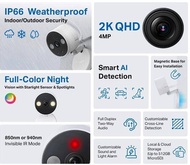 TP-Link Tapo C120 & TC42 Outdoor 2K WiFi Camera | Pan/Tilt AI Detection USB-C Invisible IR NVR ONVIF