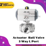 BISA SPK! 2" Actuator Ball Valve 3 Way Type L Port Double Acting Size