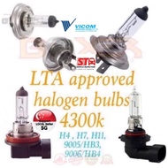 lta APPROVED halogen clear bulbs 3800k- 4300k- H1-H3-H4-H7-H8-H11-9005-9006-hb3-hb4, 881 and more