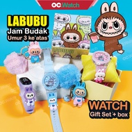 OCwatch Jam Labubu Watch Gift Set Jam Tangan Budak Lelaki Perempuan Jam Tangan Labubu Hadiah Budak