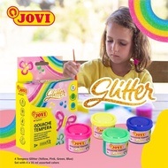 JOVI Gouache Tempera Glitter Poster Paint Set 4 Colors x 35ML - Washable Craft Poster Paint