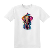 AC - OVERSIZE SHORT SLEEVE UNISEX T-SHIRT ELEPHANT MOTIF PRINTING T-SHIRT AC062