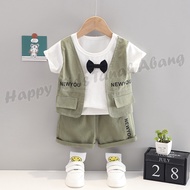 SETELAN KAOS ANAK LAKI LAKI KATUN LENGAN PENDEK / PAKAIAN ANAK KOREA KEKINIAN/BAJU ANAK LAKI-LAKI KE