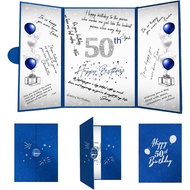 Crenics 50th Birthday Decorations for Men or Women, Creative 50th Birthday Guest Book Alternative, B