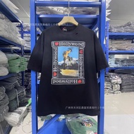 AV4O Paly Hollywood Wash Water Distressed Retro Texture Knitted T-Shirt Heavy Industry 310g Short-Sl