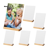 6 Pack Sublimation Photo Frames Blanks 5 X 7 Inch Heat Transfer Metal Picture Frames with Wood Base 