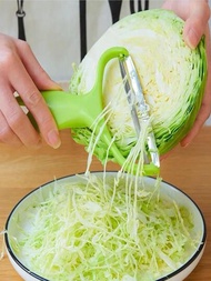 1入組塑料蔬菜刨絲器，日式廚房用綠色蔬菜切片器