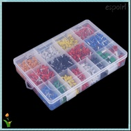 ESPOIR 2120PCS Insulated End Terminal, Insulated Cord Plastic Storage Box Wire Crimp Connector, "Hea