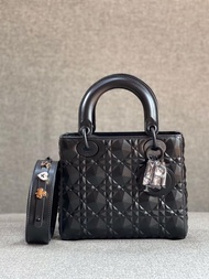 Tas Dior Lady Dior My ABCDior Bag Calfskin Diamond Motif Black Asli