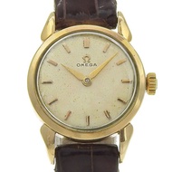 【日本直送】歐米茄 OMEGA 手錶 Cal.244 鍍金 x 壓紋皮革 手動上鍊 指針式顯示 象牙白錶盤 女士用【二手】