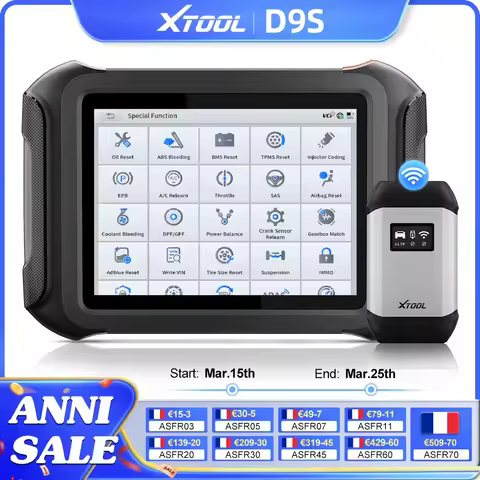 XTOOL D9S Bluetooth Automotive Scanner All System Diagnostic Tools Bi-directional Scanners ECU Codin