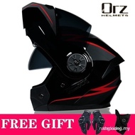 【In stock】Safety modular flip motorcycle helmet double lens built-in sun visor racing helmet UUKW ZF