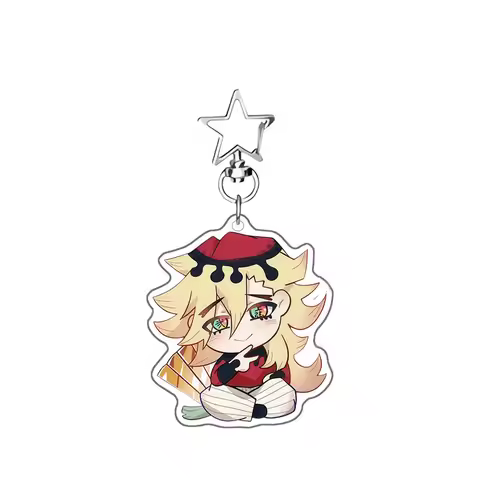 Anime Demon Slayer Acrylic Keychain Kokushibo Douma Akaza Cartoon Key Chain Bag Pendant Decoration A