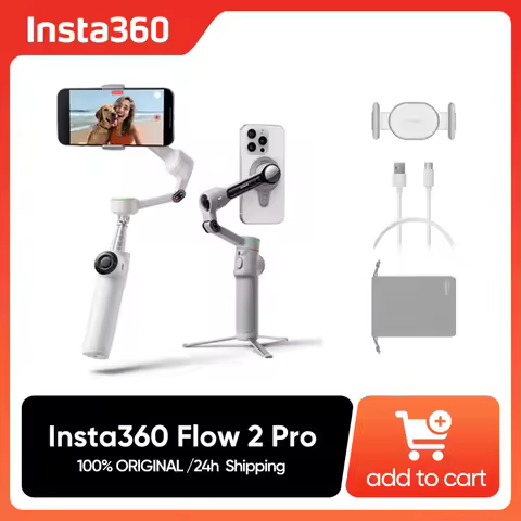 Original Insta360 Flow 2 Pro 360 Infinite Pan Active Zoom Tracking Pocket AI Filmmaker Smartphone Re