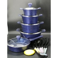 NEW SET DESSINI 17pcs DIAMOND GRANITE COOKWARE SET + WOK