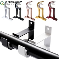 QINSHOP Curtain Rod Bracket, Thicken Single Hang Hanger Hook, Durable Crossbar Furniture Hardware Aluminum Alloy Rod Support Clamp