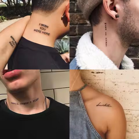 Temporary Waterproof Tattoo Sticker English Small Pattern Lasts 15 Days