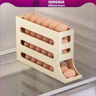 [SONONIA] 4 Tier Egg Tray Holds 30 Eggs, Rolling Egg Dispenser Storage Keeps Refrigerator