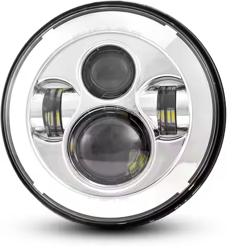 Dot Approved 7Inch Chrome LED Headlight Compatible with Haley Motorcycle Tour,FLD,Softail Heritage,S