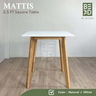 MATTIS 5ft Dining Table 150x90cm AUSTON Table140x80cm 160x90cm Meja Makan Murah Solid Wood (BEWOOD)