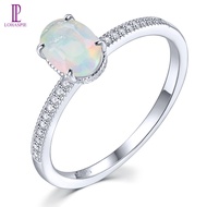 Lohaspie Jewelry Pure Silver 925 Original Ring Natural Opal Ring 925 Silver Ring Women Original Opal