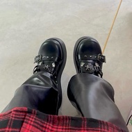 Oxford Lolita Gothic Shoes Personality Y2k Punk Style Unique Asian Round Toe Wedges Juna Boots