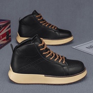 CONGLINSHIZI | Giày Boot Đế Dày Da Trắng Cổ Cao