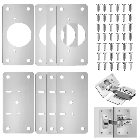 4/8/12 Kit Hinge Kit Cabinet Door Hinge Repair Plate Fixed Kitchen Cabinet Door Lock Hinge Repair Br