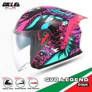 Gille Helmet 172 GVR-V1 Legend Motorcycle Helmets Half Face Dual Visor Free Iridium Lens