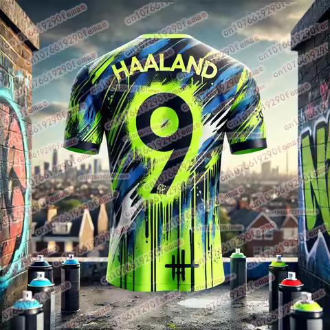 Fan Commemorative Printed Haaland Sports Shirt for Men Quick Drying Outdoor Gym Training Wear Summer