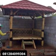 SAUNG BAMBU ATAP SPANDEK/GNTENG METAL UKURAN 2X2