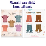 Libby Easy T-shirt shirt rib cotton Earth series II and Calf pant 3/4 Libby- New colors 9 months - 8