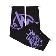 Y2K Cargo Pant Overalls Minus Two Black Pants 2023 New Harajuku Fashion Casual Loose Men Rock Straig