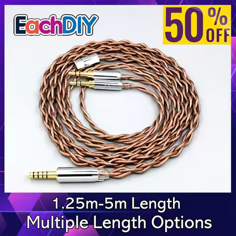 99% 24k Gold 7n Pure Silver Graphene Shield Earphone Cable For Hifiman Sundara Ananda HE1000se HE6se