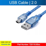 USB Cable 2.0, Male A to Mini B, 0.3m 0.5m 1m 1.5m 1.8m 3m 5m 10m