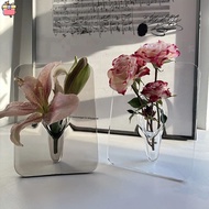 Acrylic Photo Frame Vase Modern Art Floral Flower Vase Desktop Plant Holder For Office Home Decor Gift Wedding Table Centerpiece YKD JP2-SG